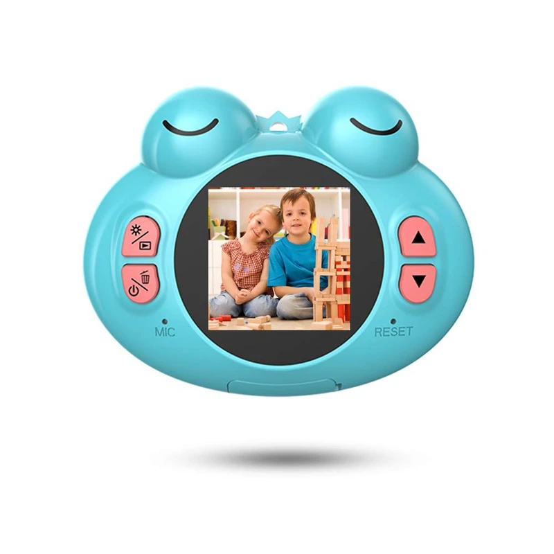 

Digital Camera For Kids,Cute Cartoon Frog Design Portable Compact Anti-Shake Rechargeable With Games Diy Video Effects Kids Ca