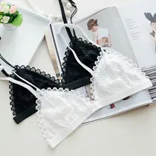 Gumprun New Wire Free Underwear Sexy Lace Beauty Back Triangle Cup Bra Seamless Bralette Comfortable Push up Bras For Women