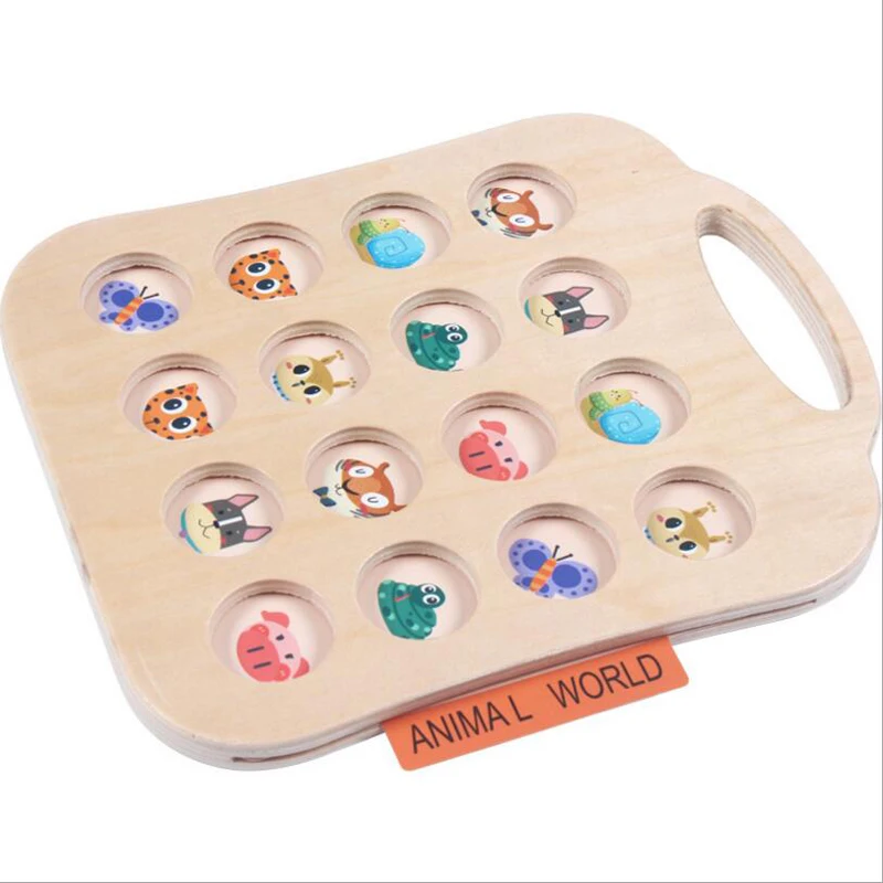  Learning & Education Toys Children's Wooden Flower Memory Chess Develop Baby intelligence Toys Pare