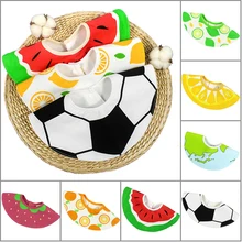 cuye с фруктовым принтом; непромокаемые детские нагрудники 360 градусов Поворотный 4-секционный измельчитель для специй с нагрудники для малышей