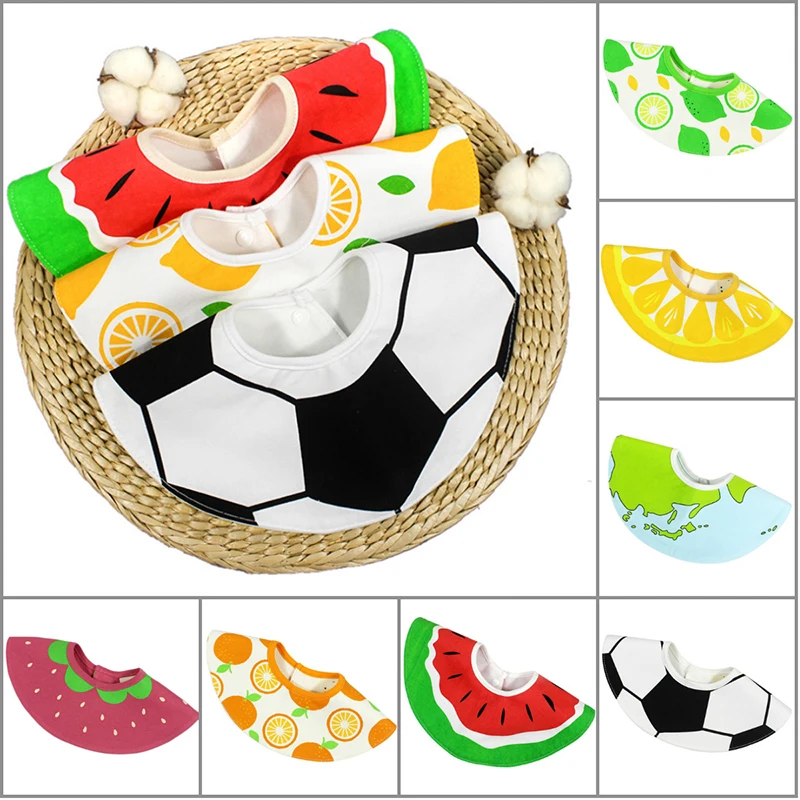 

New cuye Fruit Printed Waterproof Baby Bibs 360 degree Rotatable 4-layer Bibs for baby