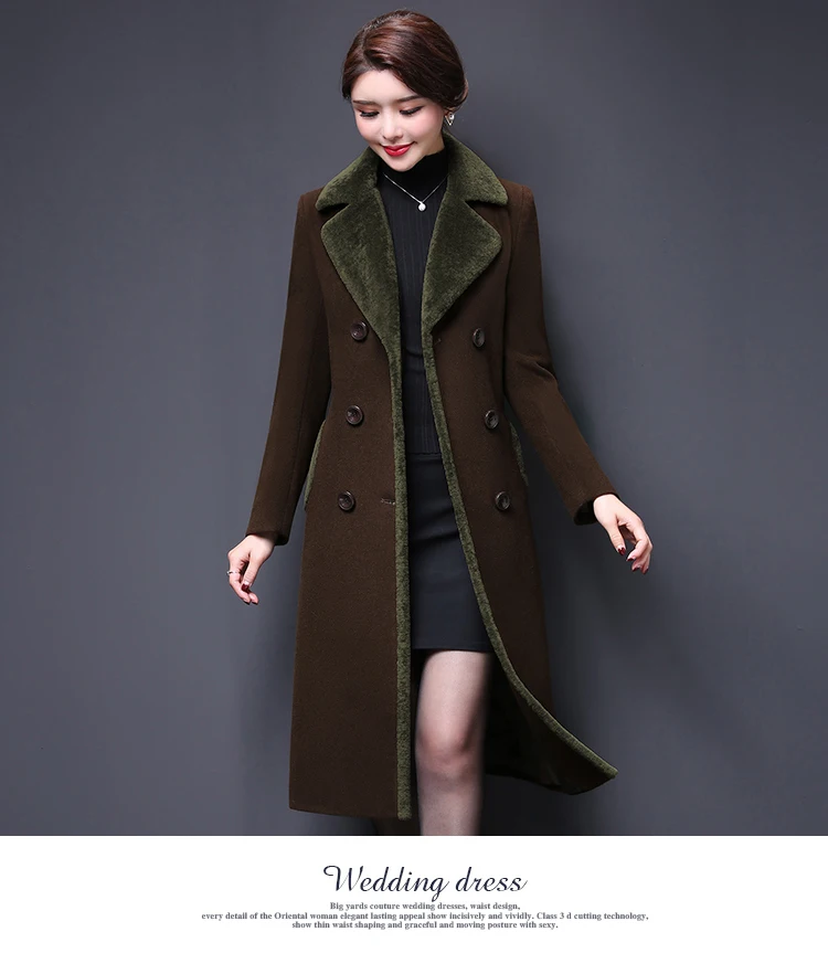 Middle Aged Women Winter Long Wool Coats And Jackets For Female 2018 Elegant Overcoats Wool Outwear Jacket Button Pocket AS071 (13)