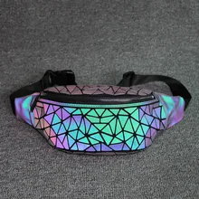Модная женская поясная сумка, поясная сумка, роскошный бренд, Геометрическая светящаяся поясная сумка, голографическая дорожная Мужская нагрудная сумка, поясная сумка