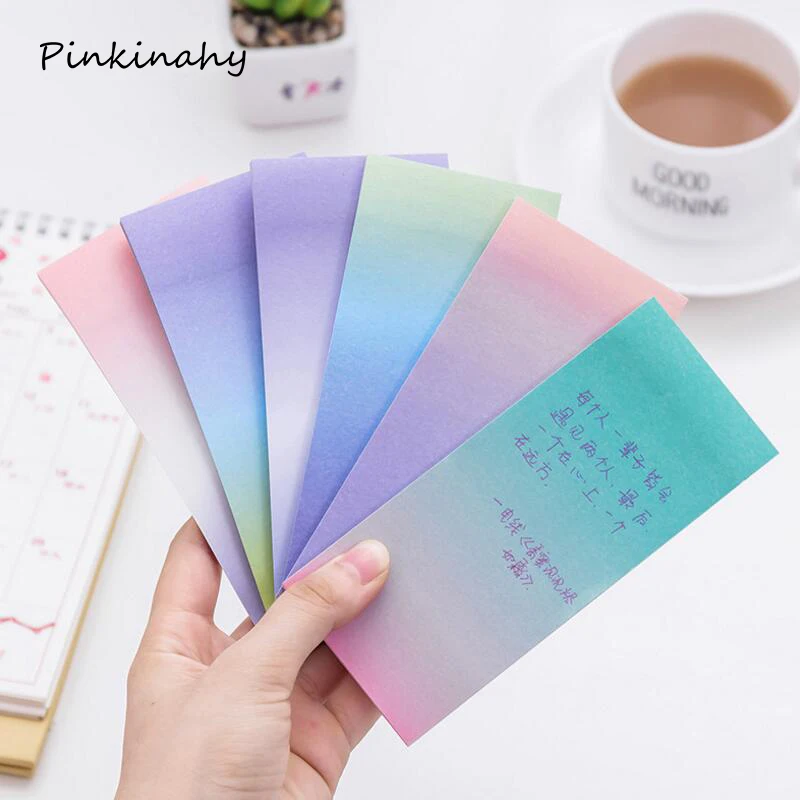 

4pcs The Natural Gradient Color Self-Adhesive Memo Pad Desk Weekly Daily Planner Sticky Notes Sticker Label School Office Supply