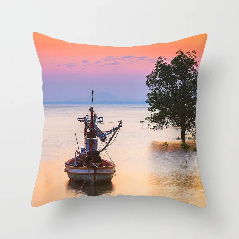 

Fuwatacchi Tree Forest Pattern Cushion Cover Scenic Style Throw Pillow Car Home Decor Decoration Sofa Decorative Pillowcase