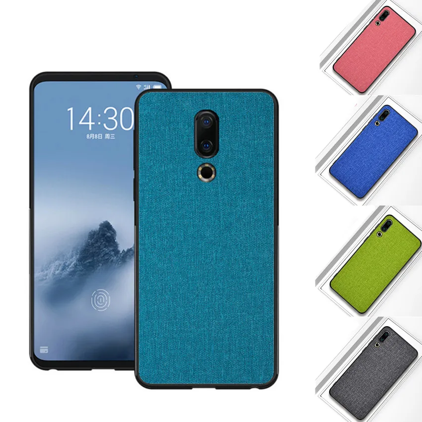 

For Meizu 16th Case 16 16X 16s Pro Plus Luxury Cloth Fabrics Silicone Shockproof Back cover for meizu 16xs Note9 Cover Coque