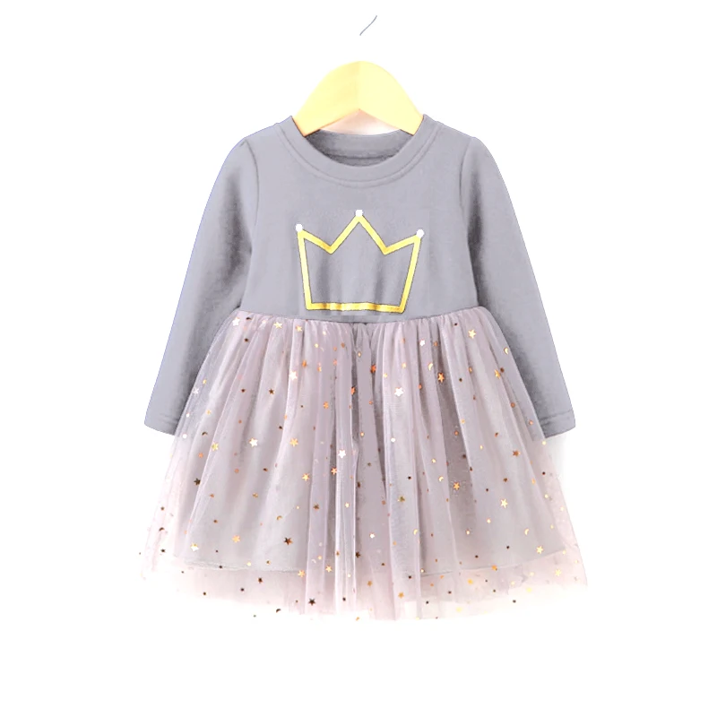 

Spring Autumn Girls Dress Lace Princess Dresses For Girl Children Costume Bling Wedding Dress Ball Gown Eveving Party Clothing
