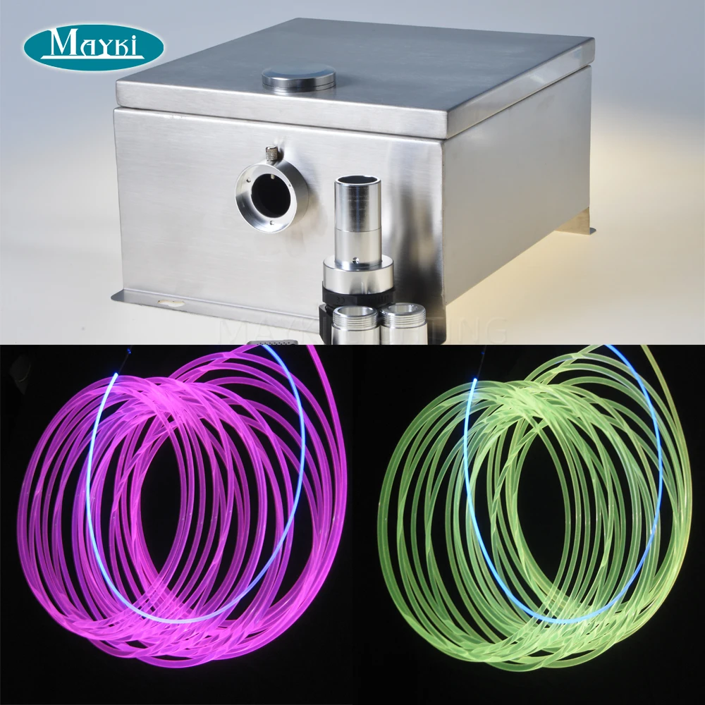 swimming pool decoration with 80W LED emitter solid core 8mm side glow fiber optic cable 20m