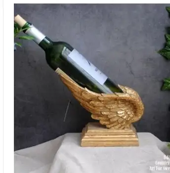 

American style restoring ancient ways to do the wing of old resinous aureate unique adornment to place wine rack culpture statue