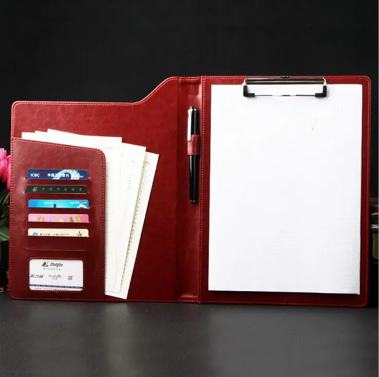 A4 красный кожаный пароль для документов сумка менеджер файл папка TPN071