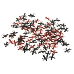 100 шт. пластик Смешанные Цвет Реалистичная подделка муравьи Модель Рисунок комплект Детские игрушки для украшения для Хэллоуин-вечеринки