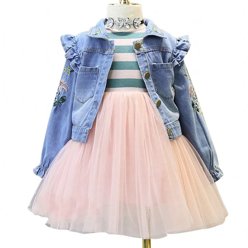 

New Baby Jeans Jacket Denim Girls 2-8 old Spring Autumn Children Coat Baby Jacket 9NT043