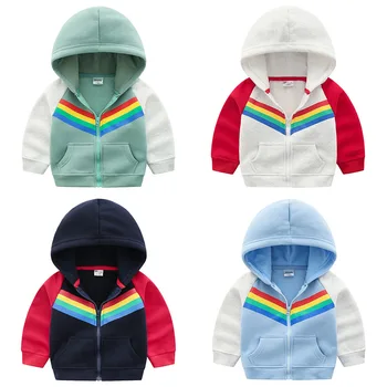 

Kids Sweatshirts Children Hoodies Zip Rainbow Kids Hoodies for 3-8 Years Hoodies Boys Girls Kids Sweatshirt Rainbow Full Sleeve