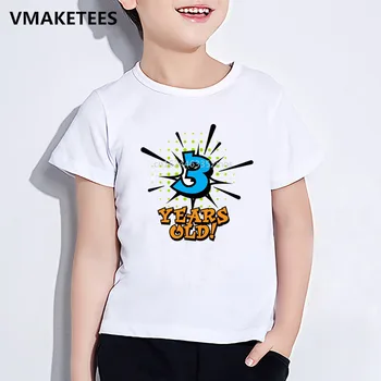 

Girls & Boys Funny Tshirt Kids Happy Birthday Number 1-5 Letter Print T-shirt Baby Birthday Present Number Clothes,ooo2434
