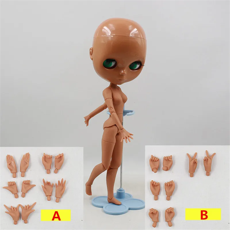 

Factory Blyth Doll, Joint Body Black Skin Bald Head Nude Suitable for Dress Up By Yourself DIY Change BJD Toy Special Price