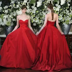 Бесплатная доставка 2016 новый дизайн пользовательского особых поводов вечернее платье sexy милая красная атласная пояса длинные Платья