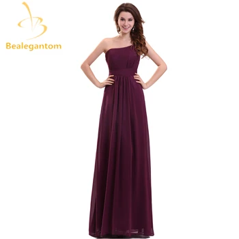 

Bealegantom Sexy Long One Shoulder Prom Dresses 2019 Beaded Chiffon Floor Length Evening Party Gowns Vestido Longo QA1013