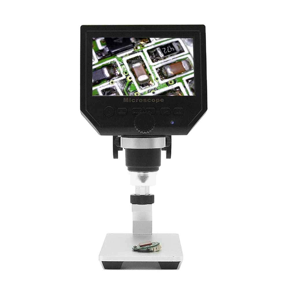 

600X 4.3" 3.6MP Digital Video Microscope LED Magnifier for Mobile Phone Maintenance QC/Industrial/Collection Inspection +Stand