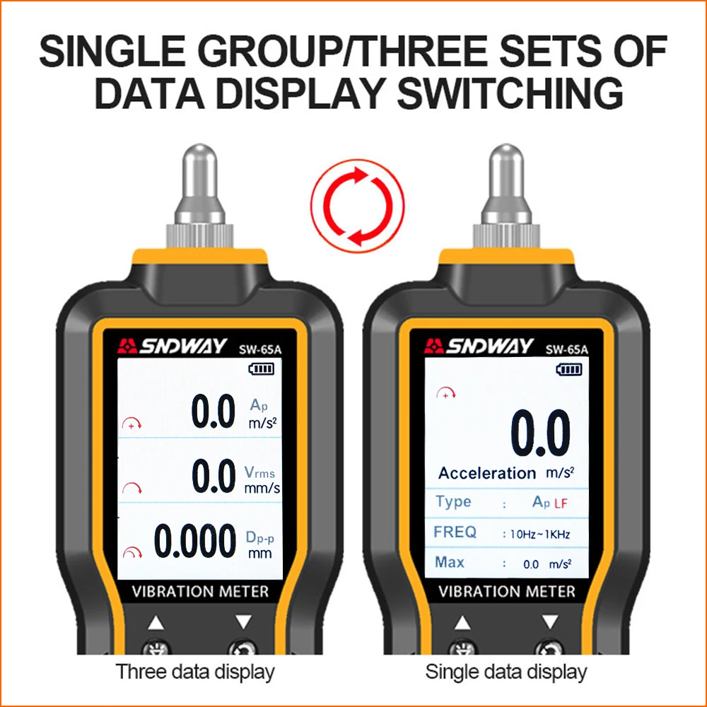 SNDWAY Виброметр цифровой ЖК-дисплей Виброметр вибратор тестер анализатор инструменты SW-65A портативный виброметр