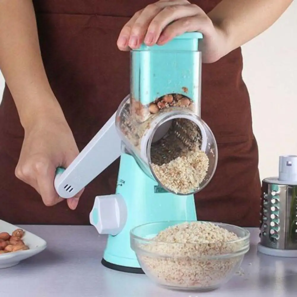 

Manual Rotary Cheese Grater Round Tumbling Box Shredder For Vegetable Potat With Fine Shredding Blade