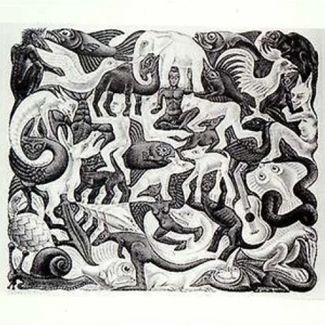 Mosaic II Laminated Poster by M.C. Escher (26 x 22)
