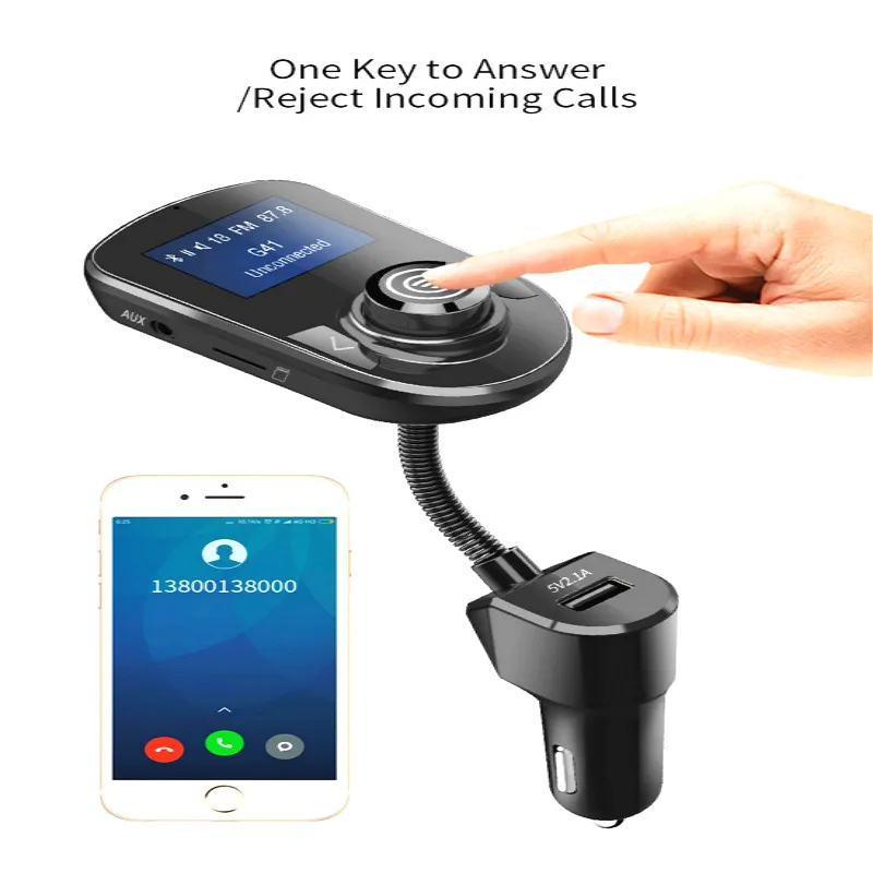 Bluetooth FM модулятор громкой связи стерео музыкальный mp3 плеер аудио прикуриватель