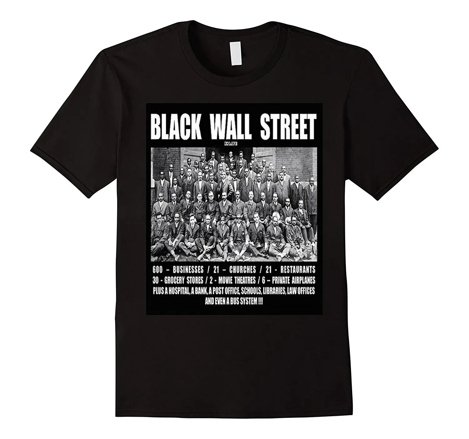 Black Wall Street T Shirt Z Classic Cotton Men Round Collar Short