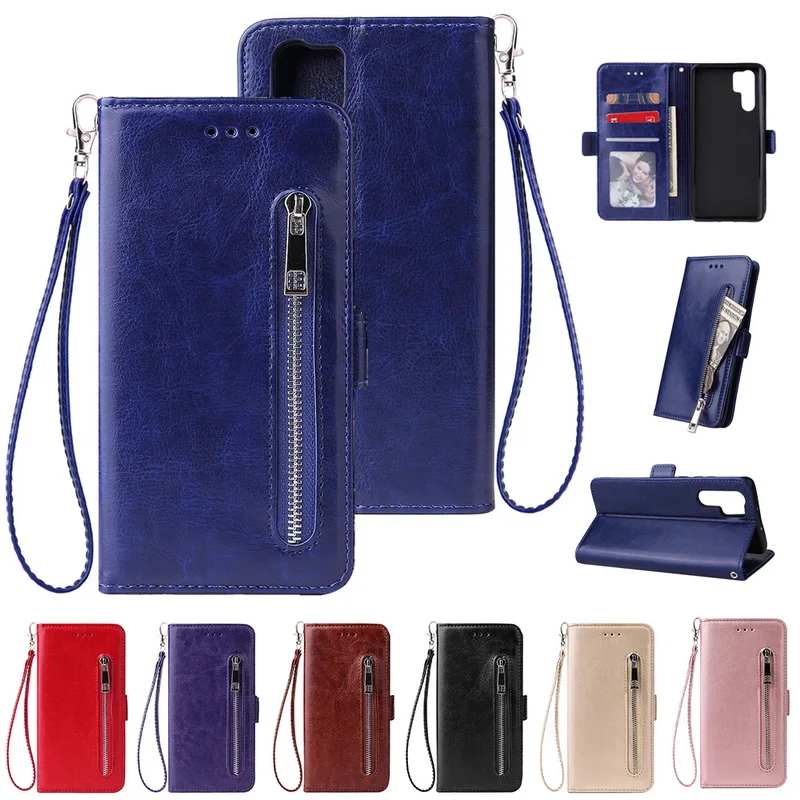 

Zipper Wallet Card Pockets Functional Book Case for Huawei Mate 10 20 Lite P20 Lite Pro P30 Luxury Flip Leather Purse Shell