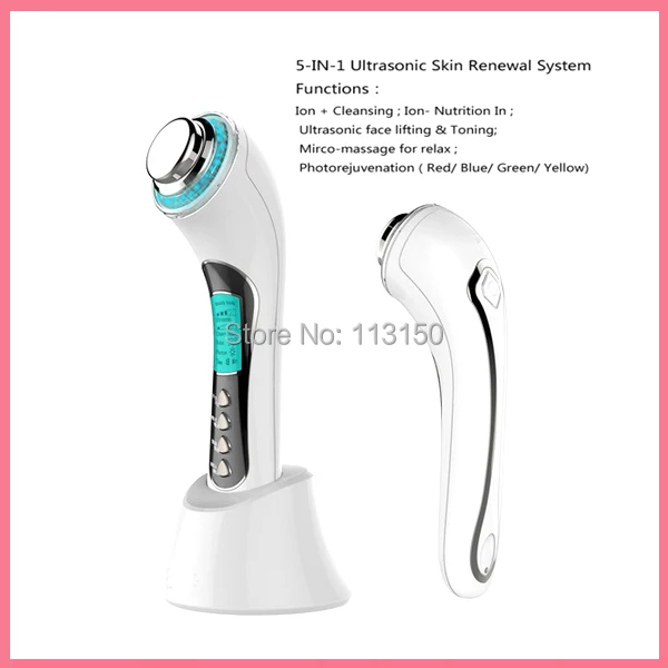 

Galvanic Spa Ultrasonic High Frequency Led Light Photon Facial Treatment For Wrinkle Free Shipping