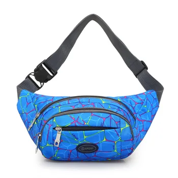 

10PCS / LOT Fashion Colorful Printed Women Girl Belt Waist Bag Pouch Zipper Girls Casual Fanny Pack Waist Bags