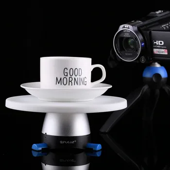

18cm/7" Electronic 360 Degree Rotation Panoramic Tripod Head Round Tray with Control Remoter Fit for Shooting small products
