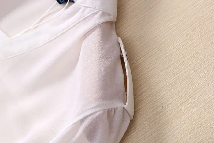 Для женщин с v-образным вырезом из шифона Повседневная рубашка с длинным рукавом Блузка; Весна-лето; однотонные деловые рубашка кардиган Нижняя блузка для Для женщин