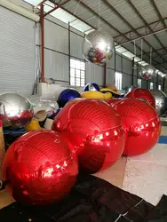 Красный inflatabla шар для рекламы, зеркальный шар для партии украшения, индивидуальные надувной мяч для показа мод