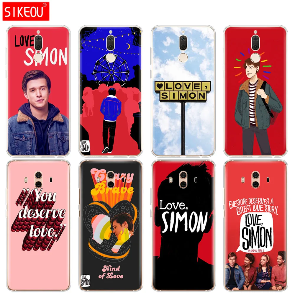 Custodia In Silicone Per Huawei Mate 7 8 9 10 Pro Lite Love Simon