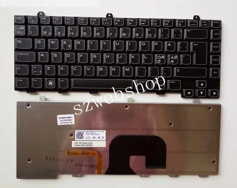 

New for Dell Alienware M14x R2 laptop keyboard EU layout backlit black don't fit M14x R1
