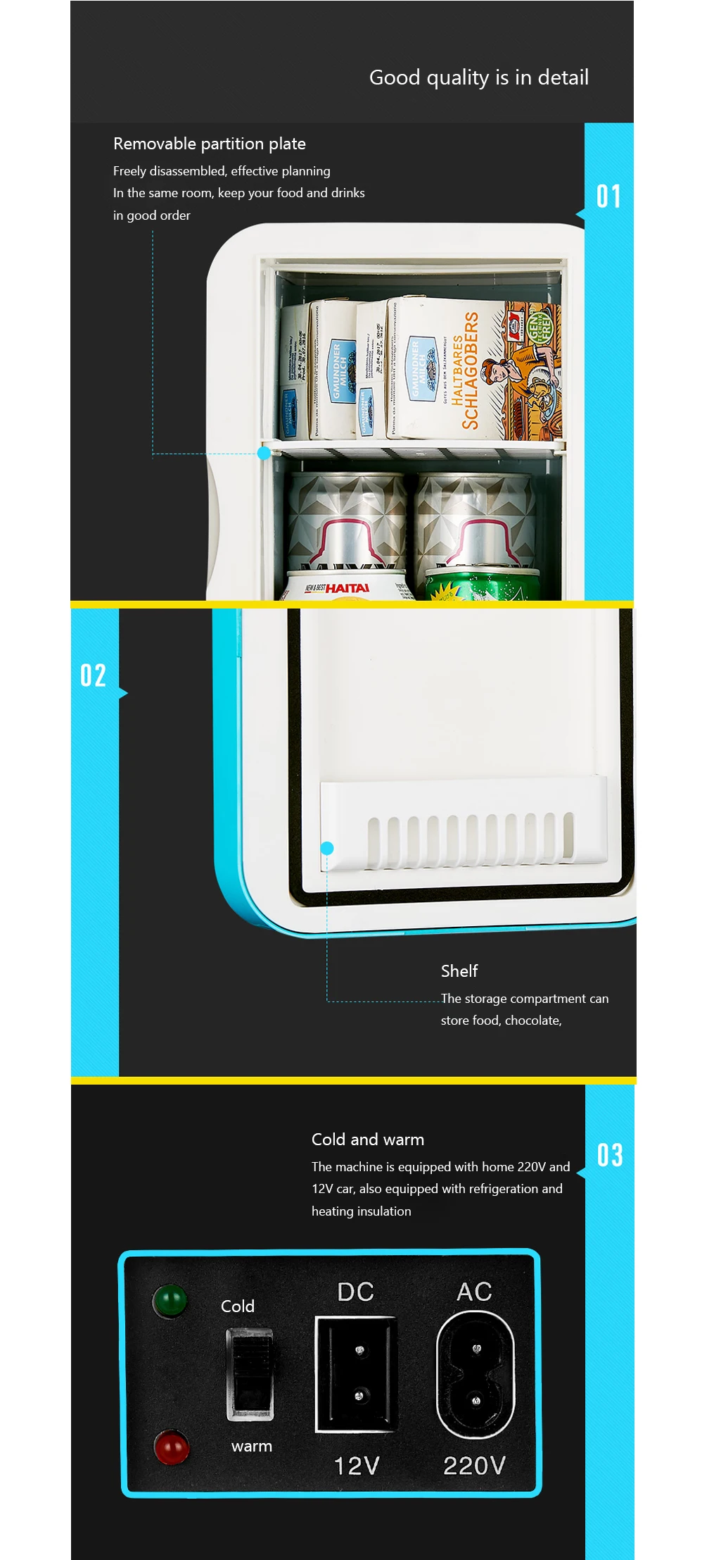 6L автомобильный мини-холодильник портативный холодильник с низким уровнем шума охладитель обогреватель айсбокс Авто Дом Даул-использование морозильник быстрое охлаждение