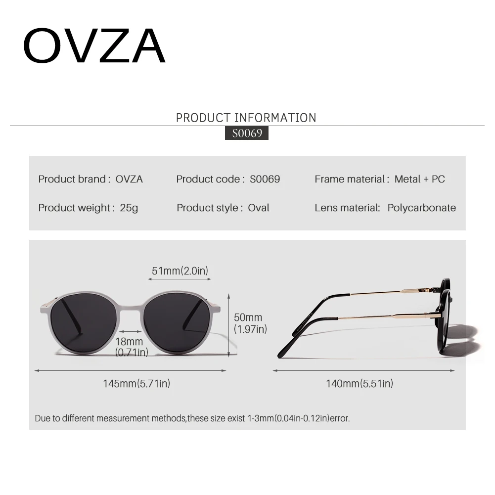 OVZA Высокое качество Ретро солнцезащитные очки для женщин брендовые дизайнерские круглые Винтажные Солнцезащитные очки Мужские новые UV400 очки S0069
