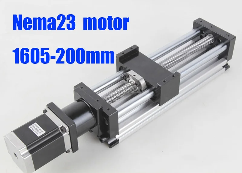 cnc linear rail 1605 200mm cnc guide rail Linear Stage + nema 23
