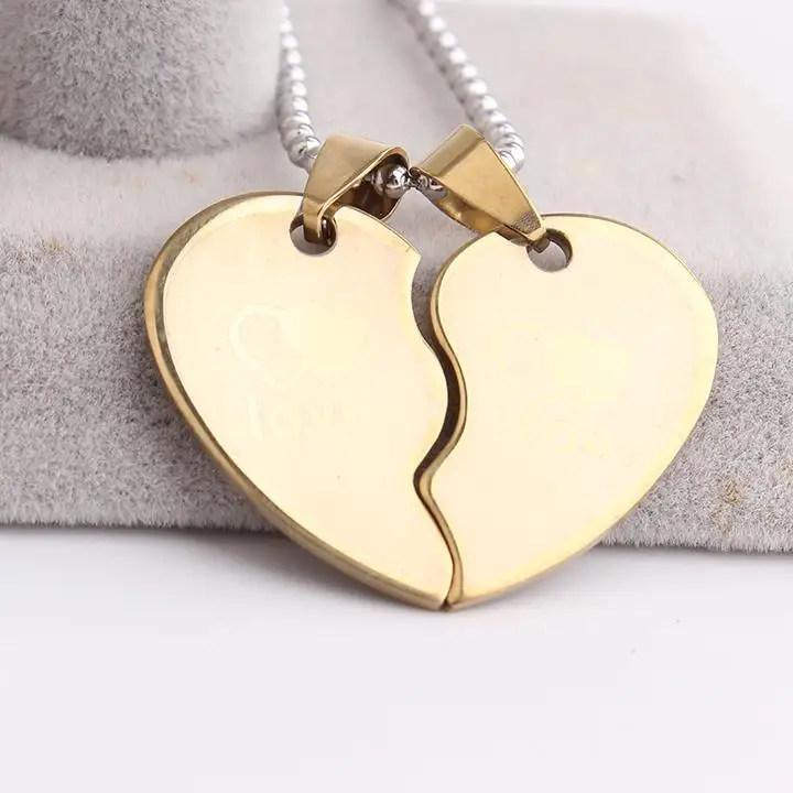 Влюбленные волнистые двойные сердечки LOVE YOU 316L подвески из нержавеющей стали для
