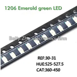 3000 шт./лот 1206 Изумрудный зеленый SMD LED яркий зеленый свет-светодиоды 3216