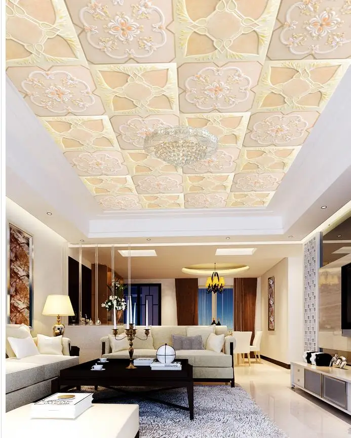 

Europe style embossed ceiling papel parede mural wallpaper ceilings 3d mural paintings Home Decoration