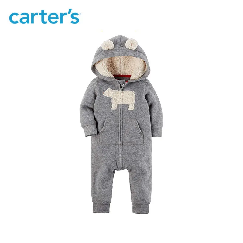 Carters baby rompers cute ear hooded fleece jumpsuit baby girl overalls newborn baby boy clothes 118H621/118I728/118I726/118I770