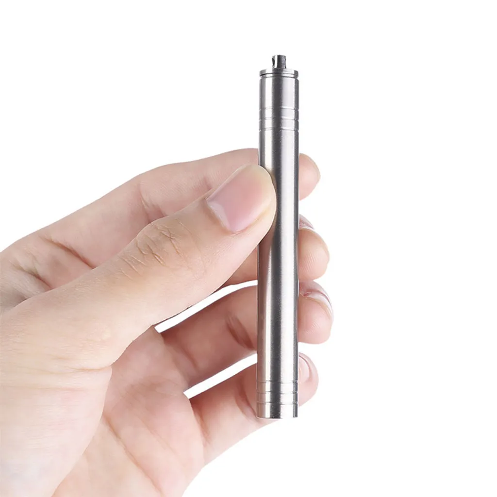 

Waterproof Titanium Outdoor EDC Toothpick Bottle Fruit Fork Camping Tool Toothpick-holder Titanium Toothpick