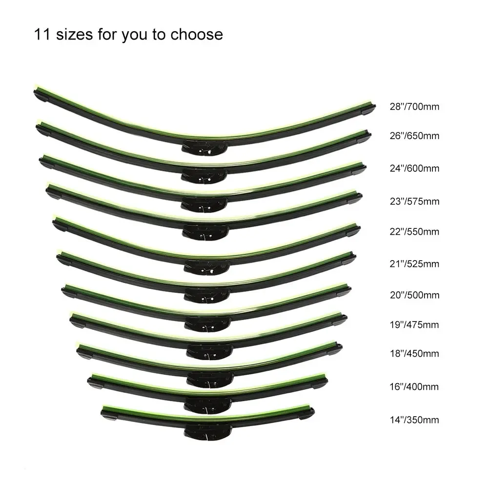

Universal Car Windshield Wiper Blade U-type Frameless Bracketless Soft Rubber Windscreen Blade Clean & Quiet