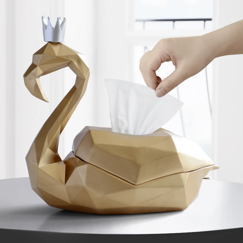 

Flamingo Paper Towel Box Creative Living Room Tea Table Napkin and Paper Box Practical Restaurant Receiving Box