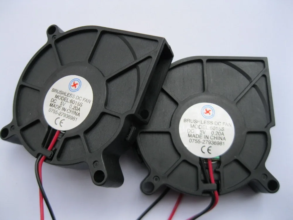 

20 pcs Brushless DC Cooling Blower Fan 6015S 5V 60x60x15mm 2 Wires