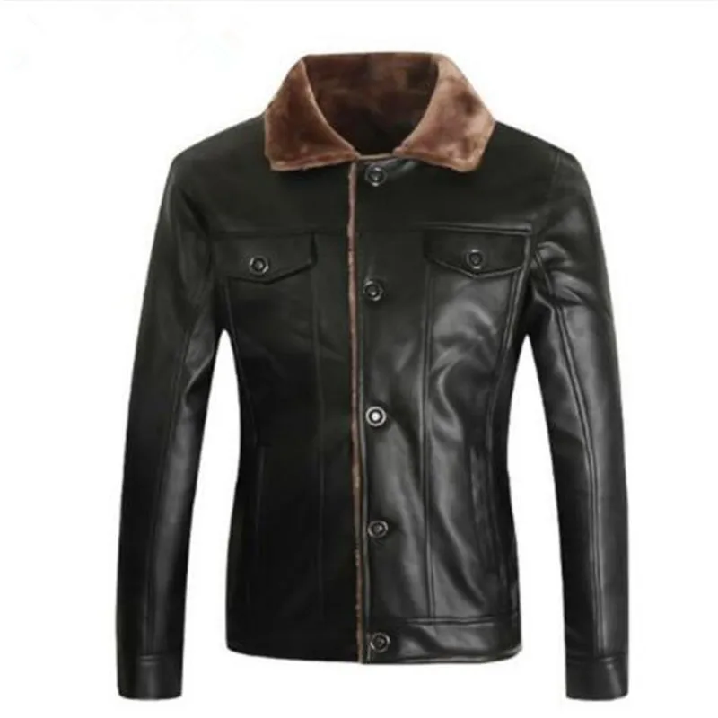 

PU Men Jacket Coat Brand Leather Jacket Men Thick Velvet Jaqueta Couro Winter Overcoat Jackets Large Size Homme Parka