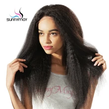 Sunnymay Brazilian Kinky Straight Glueless Full Lace Human Hair Wigs Black Women Italian Yaki Full Lace Wigs Baby Hair