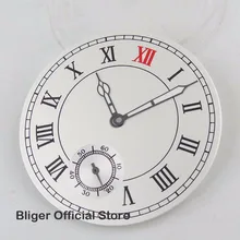 Новинка, высокое качество, 38,9 мм, римские цифры, белый циферблат+ светящиеся стрелки, подходят для ETA 6498, ручной намоточный механизм