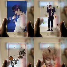 100 шт 8,5*5,3 Индивидуальные прозрачные карты печать с фото поп звезда Пользовательские концертные вентиляторы маленькие ПВХ карты с картинной печати